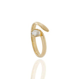 18KT Yellow Gold Finger Wrap Ring with Oval Diamond