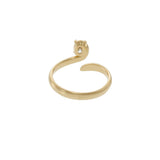 18KT Yellow Gold Finger Wrap Ring with Oval Diamond