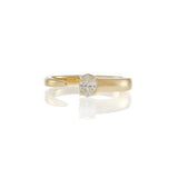 18KT Yellow Gold Open Finger Wrap Ring with Oval Diamond