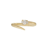 Open Finger Wrap Ring with Oval Diamond in 18K Yellow Gold