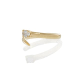Open Finger Wrap Ring with Oval Diamond in 18K Yellow Gold