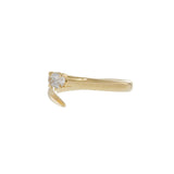 Open Finger Wrap Ring with Oval Diamond in 18K Yellow Gold