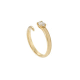 Open Finger Wrap Ring with Oval Diamond in 18K Yellow Gold