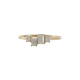 18KT Yellow Gold Graduated Emerald Cut Diamond Ring