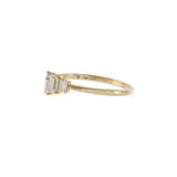 18KT Yellow Gold Graduated Emerald Cut Diamond Ring