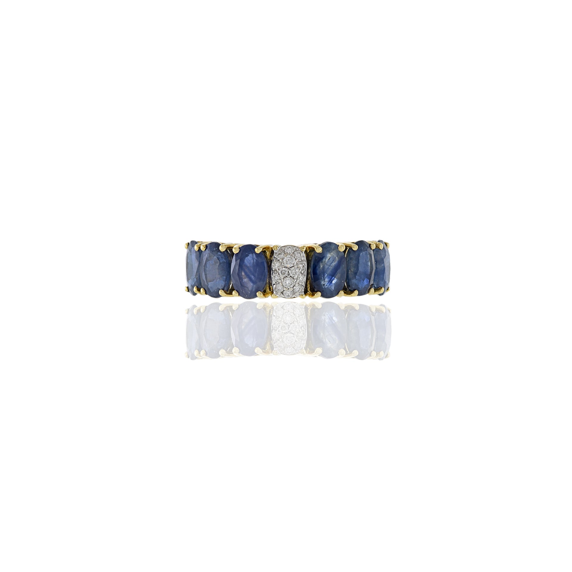 18KT Yellow Gold Sapphire And Diamond Ring