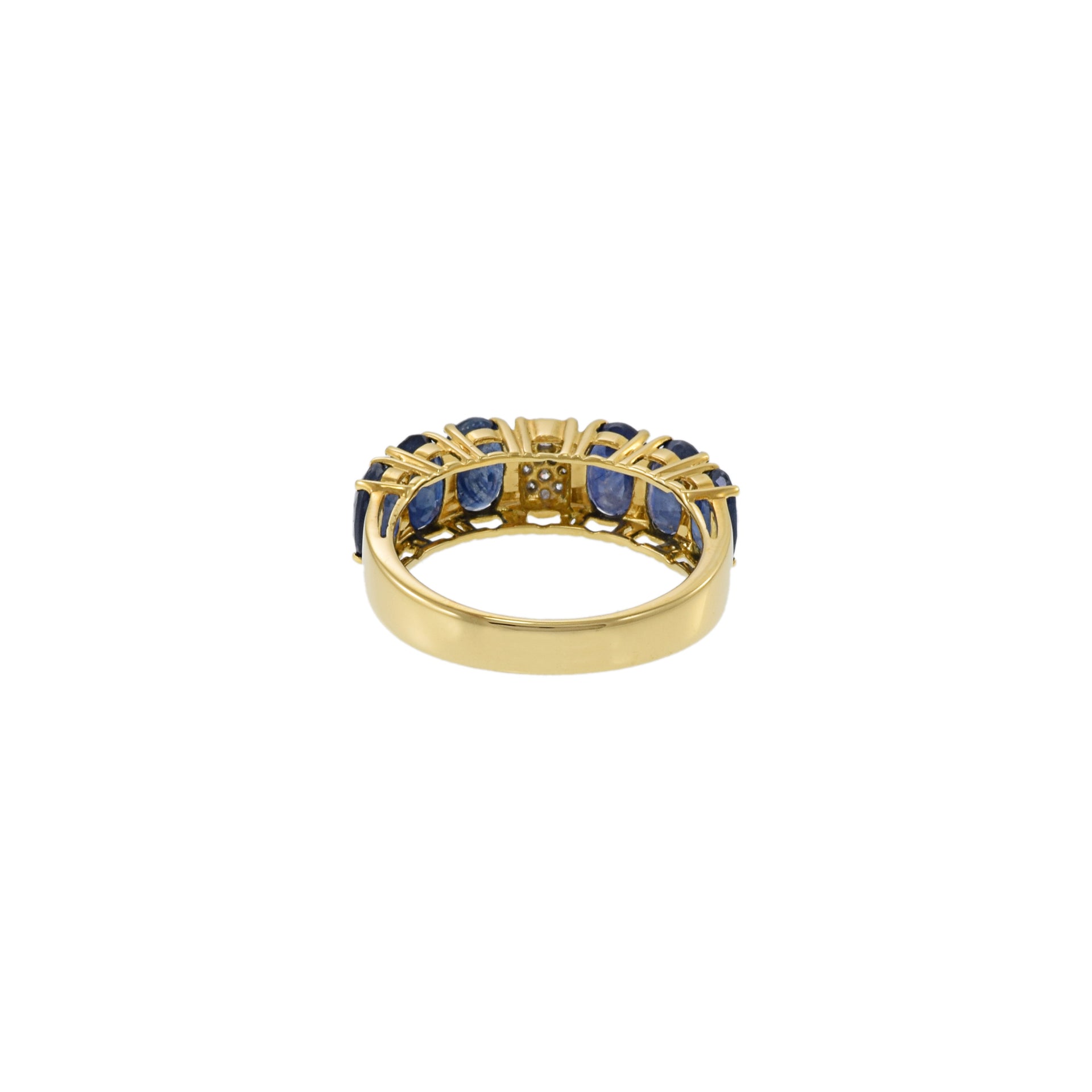 18KT Yellow Gold Sapphire And Diamond Ring