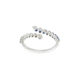 14KT White Gold Diamond and Sapphire Finger Wrap Ring