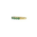 18KT Yellow Gold Ring With Round Cut Emeralds