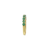 18KT Yellow Gold Ring With Round Cut Emeralds