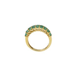 18KT Yellow Gold Ring With Round Cut Emeralds