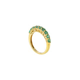 18KT Yellow Gold Ring With Round Cut Emeralds