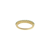 18KT Yellow Gold Round Cut Emerald Band