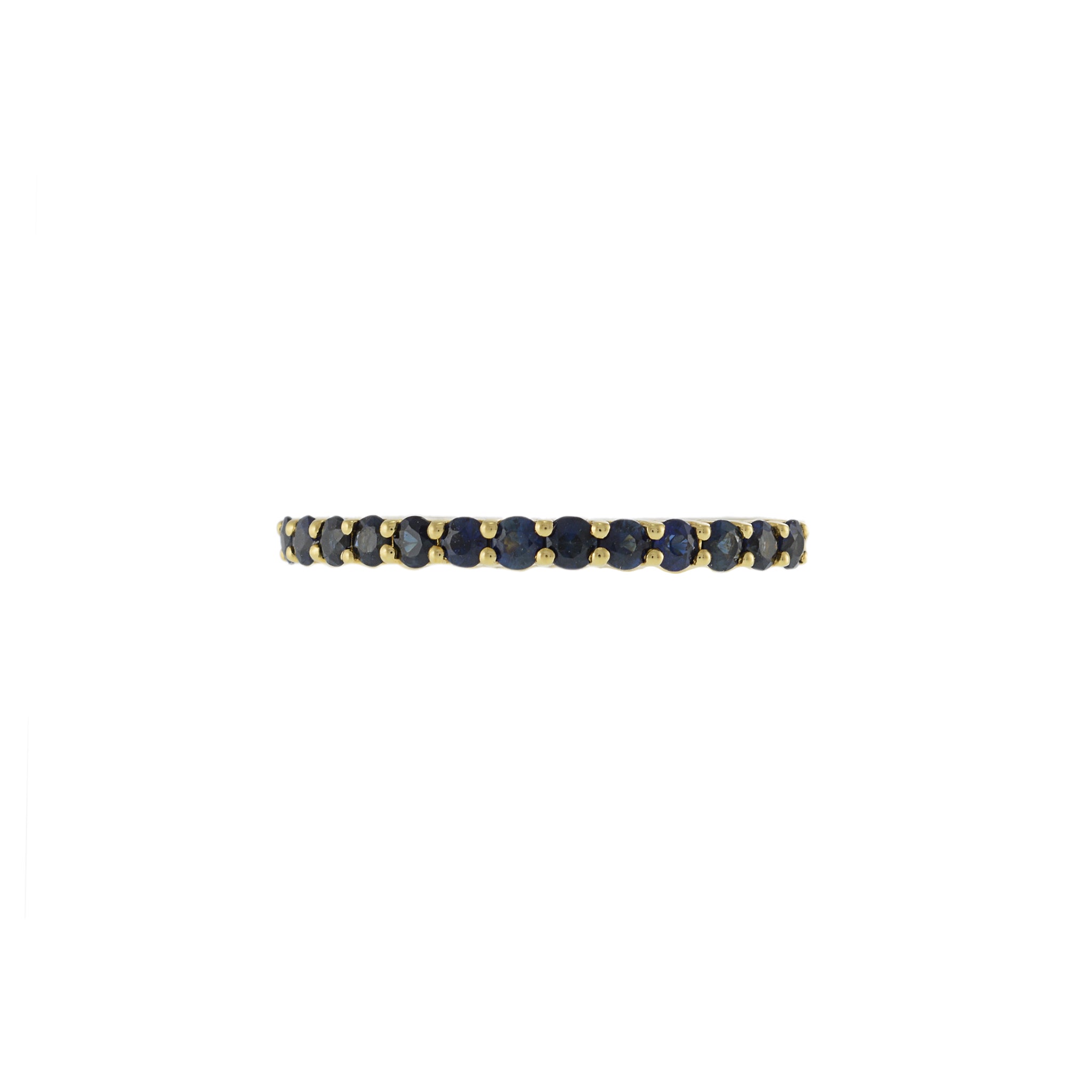 18KT Yellow Gold Round Cut Sapphire Band