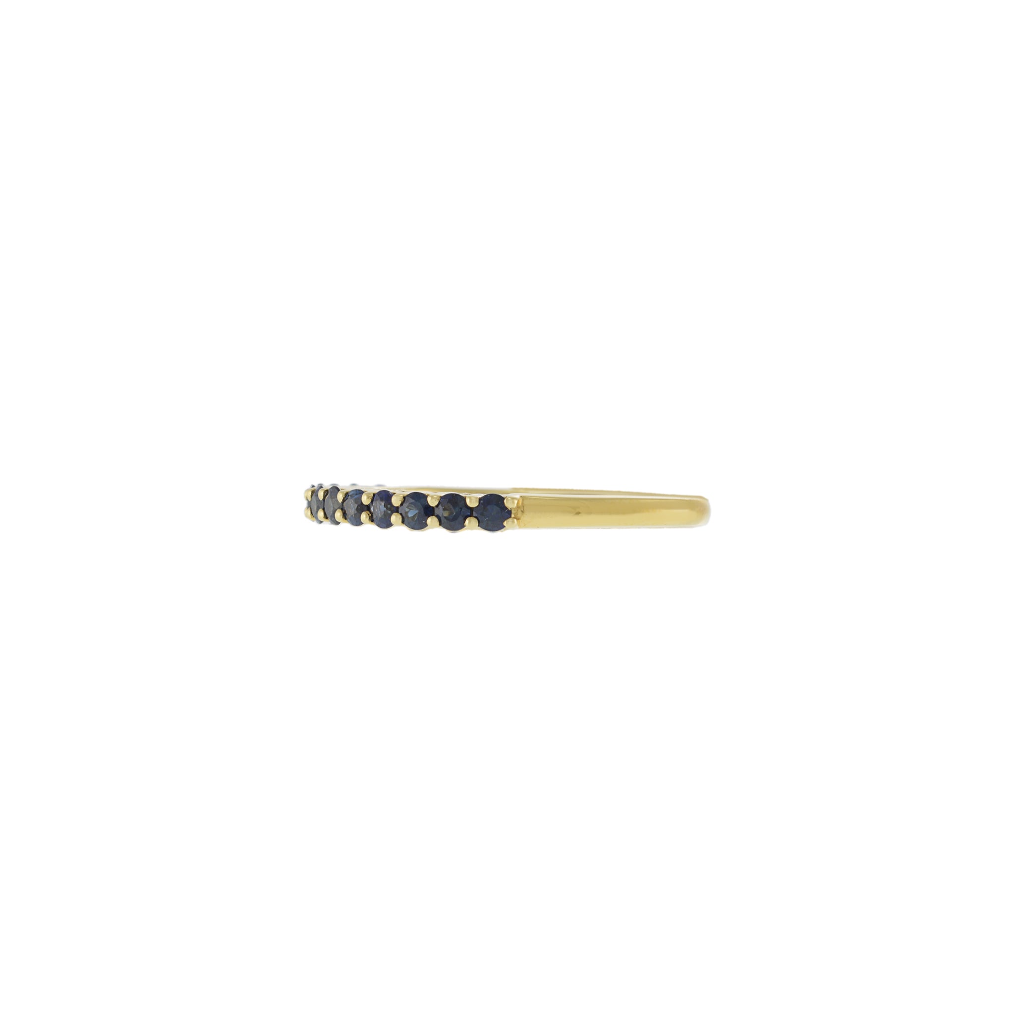 18KT Yellow Gold Round Cut Sapphire Band