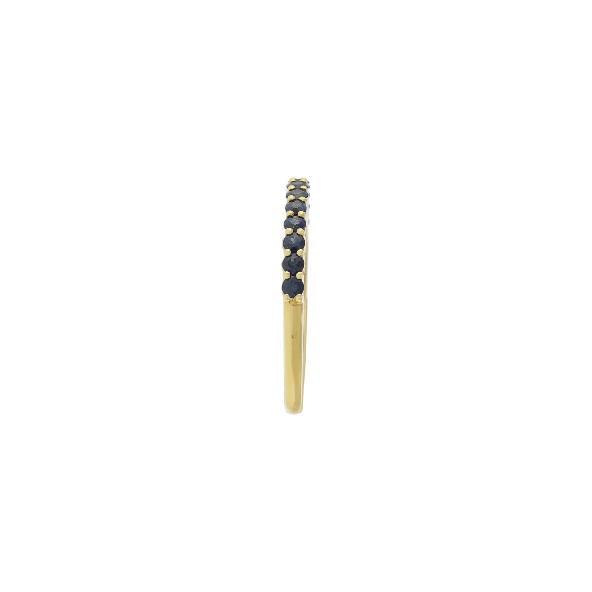 18KT Yellow Gold Round Cut Sapphire Band