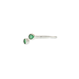 18KT White Gold Bezel Set Pear and Round Cut Emerald Wrap Ring