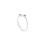 18KT White Gold Bezel Set Pear and Round Cut Emerald Wrap Ring