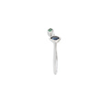 18KT White Gold Ring with Marquise Shape Emerald and Sapphire