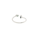 18KT White Gold Ring with Marquise Shape Emerald and Sapphire