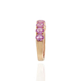 18KT Rose Gold Ring with Oval Pink Sapphires
