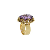 Estate Retro Era 14KT Yellow Gold Amethyst Ring