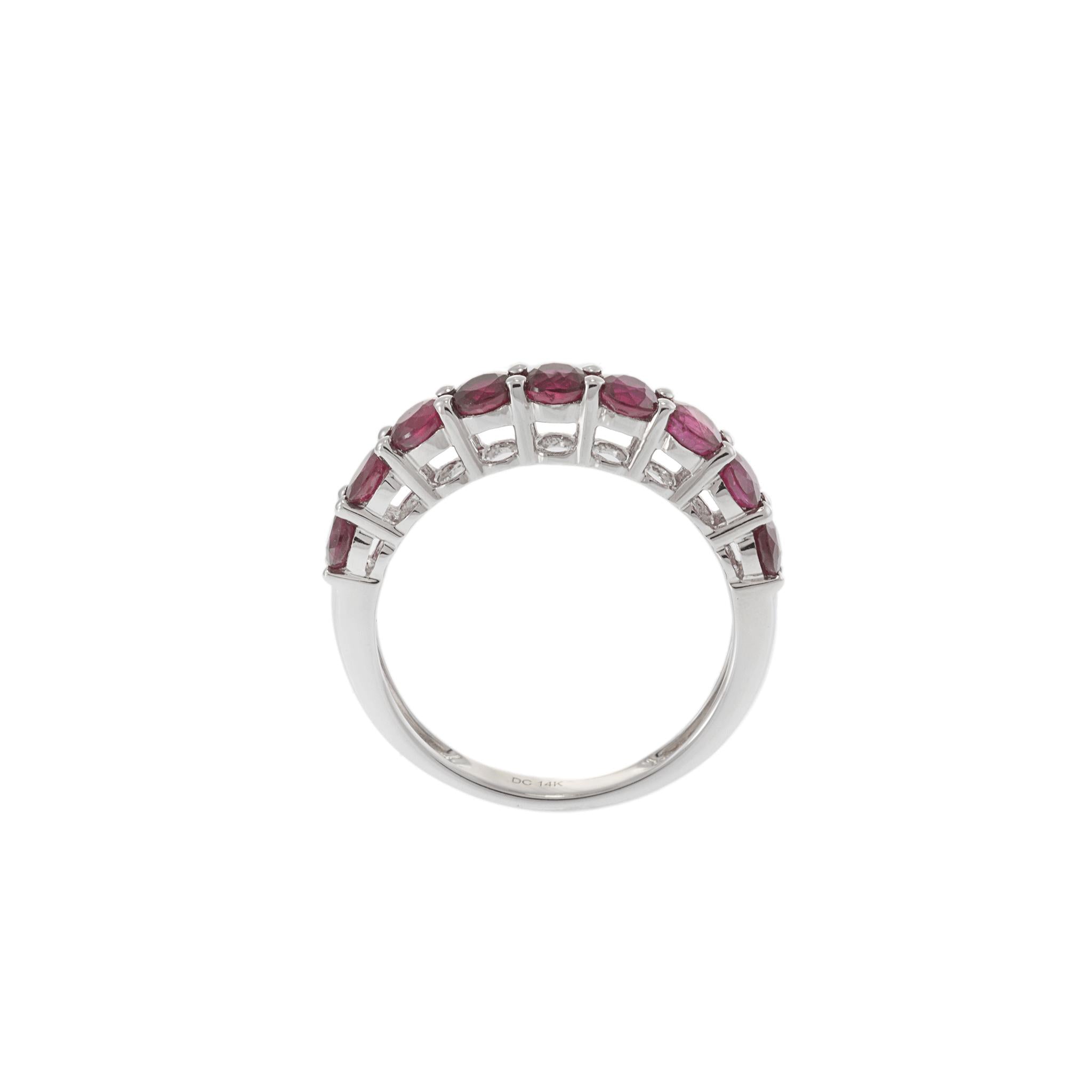 14KT White Gold Round Cut Ruby Prong Set Ring