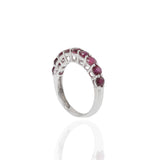 14KT White Gold Round Cut Ruby Prong Set Ring