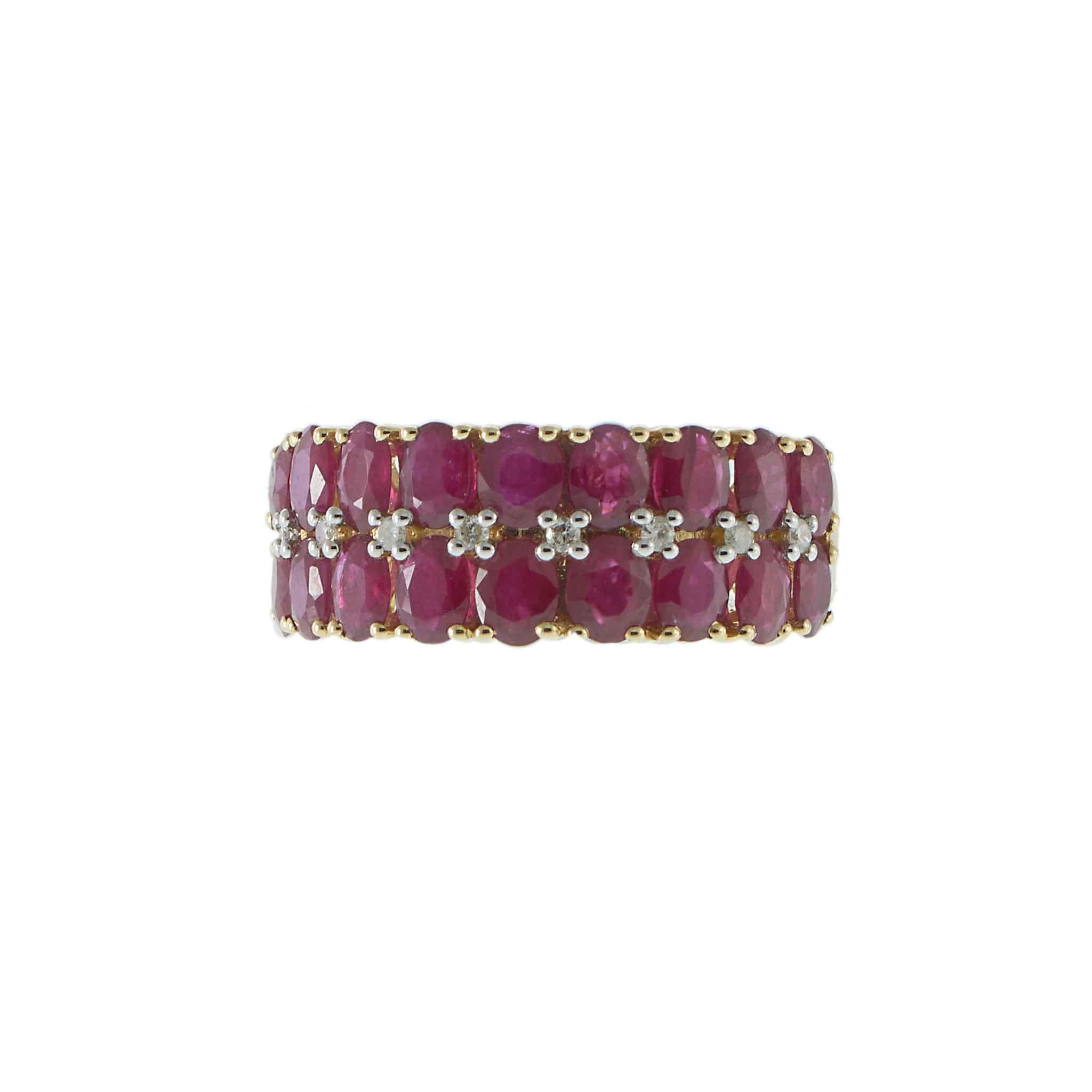 14KT Yellow Gold Ruby & Diamond Ring