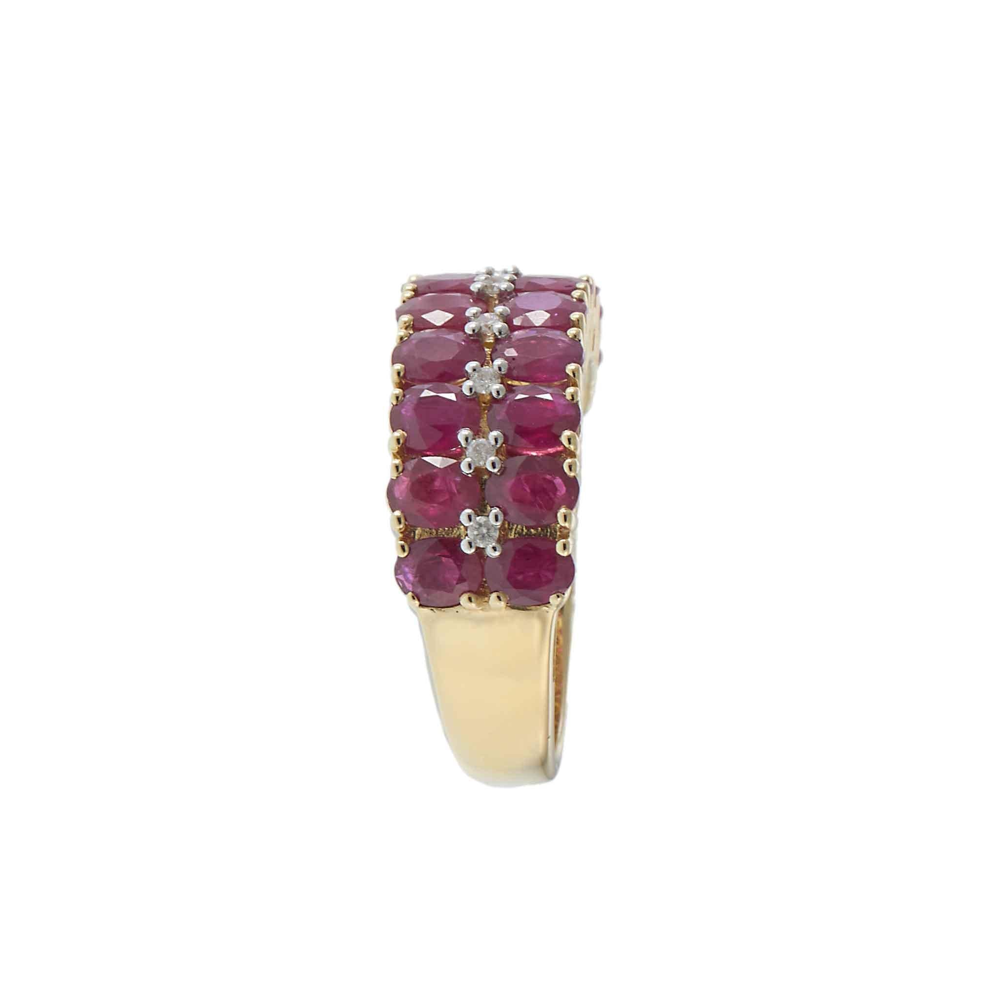 14KT Yellow Gold Ruby & Diamond Ring