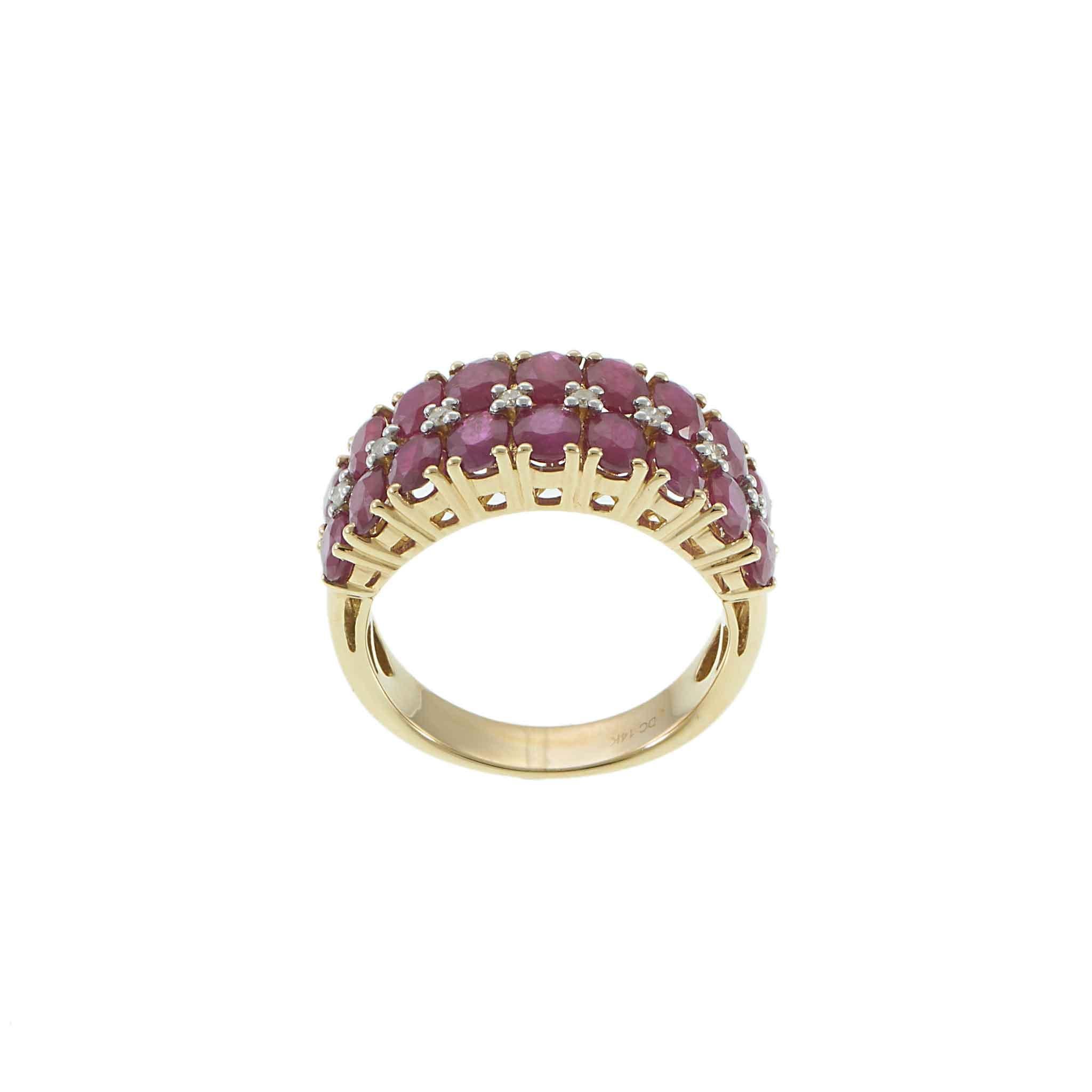 14KT Yellow Gold Ruby & Diamond Ring