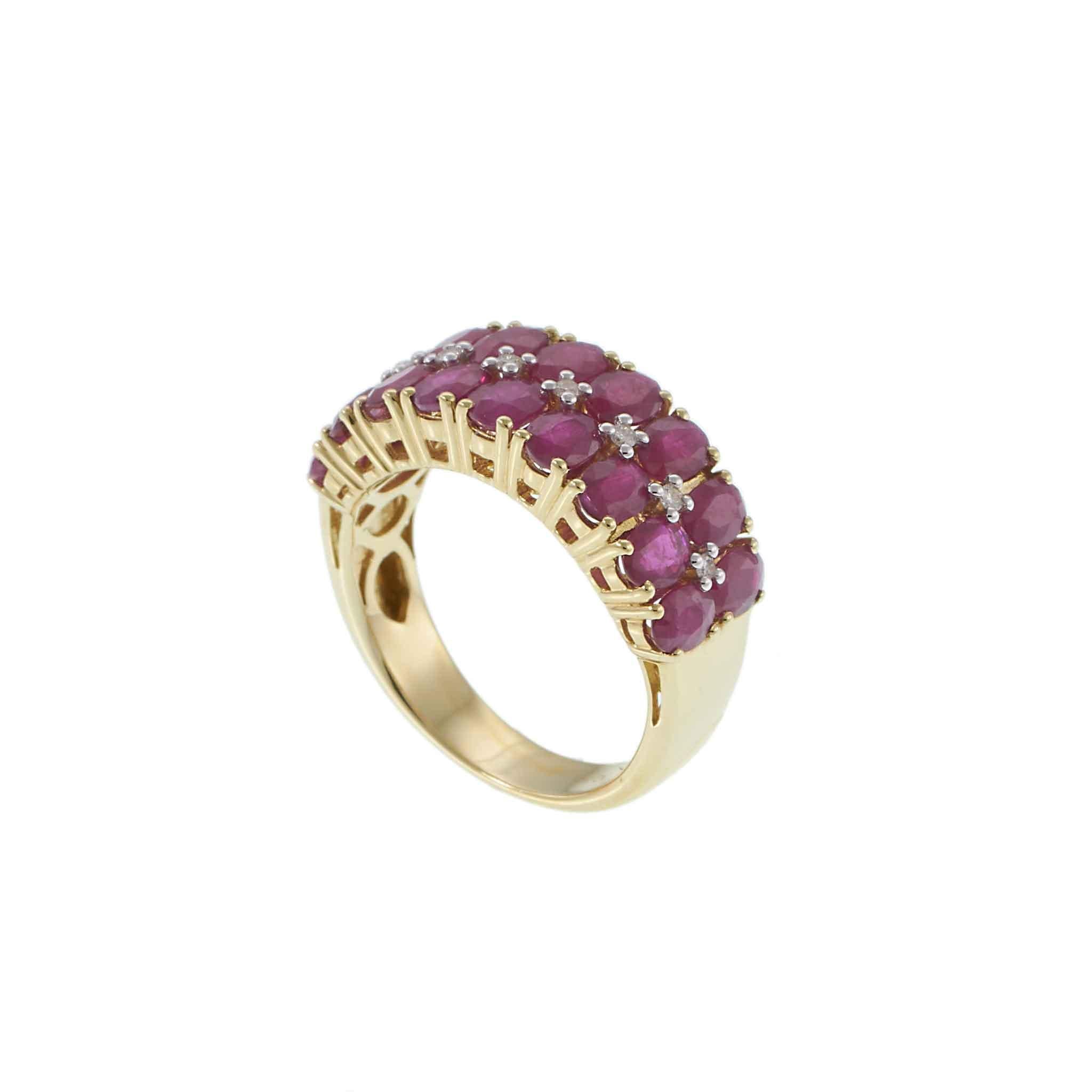 14KT Yellow Gold Ruby & Diamond Ring