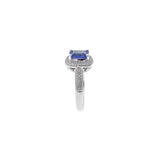 14KT White Gold Tanzanite And Diamond Ring