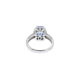 14KT White Gold Tanzanite And Diamond Ring