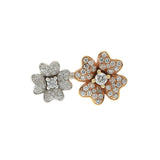 14KT White and Rose Gold Double Flower Diamond Ring