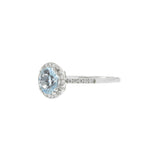 14KT White Gold Aquamarine and Diamond Ring