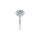 14KT White Gold Aquamarine and Diamond Ring