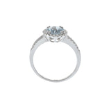 14KT White Gold Aquamarine and Diamond Ring