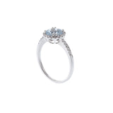 14KT White Gold Aquamarine and Diamond Ring