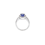 14KT White Gold Oval Cut Tanzanite And Diamond Ring