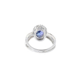 14KT White Gold Oval Cut Tanzanite And Diamond Ring