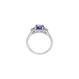 14KT White Gold Brilliant Round Tanzanite And Diamond Ring