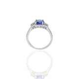 14KT White Gold Brilliant Round Tanzanite And Diamond Ring