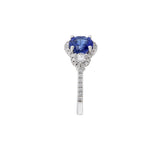 14KT White Gold Brilliant Round Tanzanite And Diamond Ring