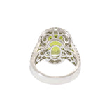 14KT White Gold Peridot and Diamond Ring