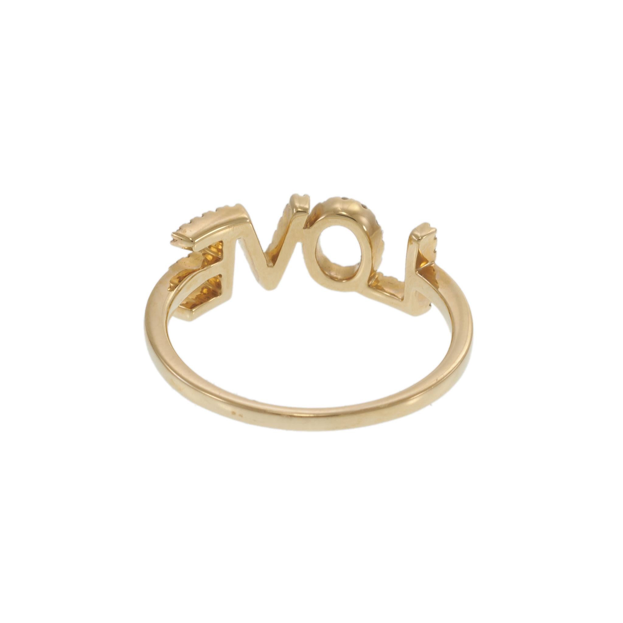 14KT Yellow Gold Diamond “LOVE” Ring