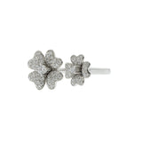 14KT White Gold Double Flower Diamond Ring