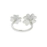 14KT White Gold Double Flower Diamond Ring