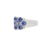 Estate 14KT White Gold Tanzanite And Diamond Cluster Ring