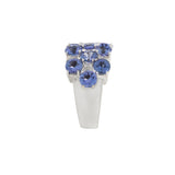 Estate 14KT White Gold Tanzanite And Diamond Cluster Ring